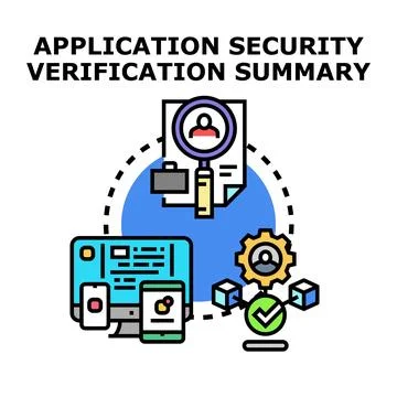 Application security verification summary digital concept Stock Illustration