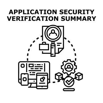 Application security verification summary digital concept Stock Illustration