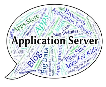 Application Server Shows Words Text And Applications Stock Illustration