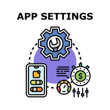 Application setting up control panel interface Stock Illustration