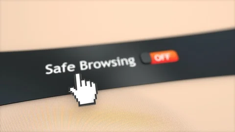 Application setting Safe browsing. Stock Footage 103937143