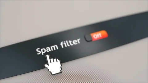 Application setting Spam filter Stockbeeldmateriaal 102636019