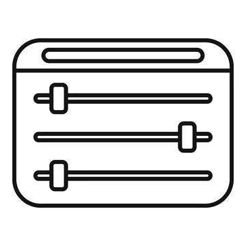 Application settings control panel with adjustment sliders Stock Illustration