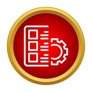 Application settings menu checklist and gear icon Stock Illustration