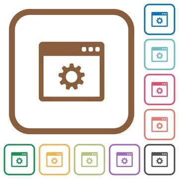 Application settings simple icons Stock Illustration