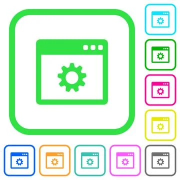 Application settings vivid colored flat icons icons Illustrazione stock