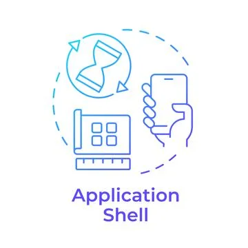 Application shell blue gradient concept icon Stock Illustration