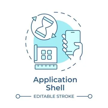 Application shell soft blue concept icon Stock Illustration