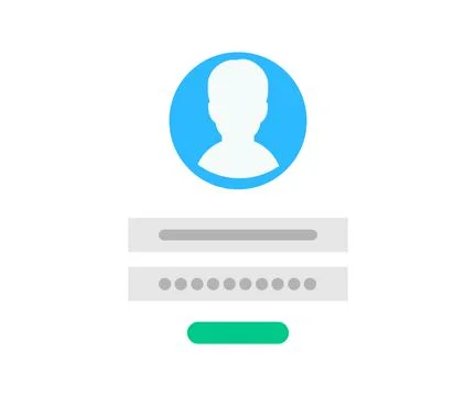 Application Showing Authorization Screen asking to Enter Password. Illustrazione stock