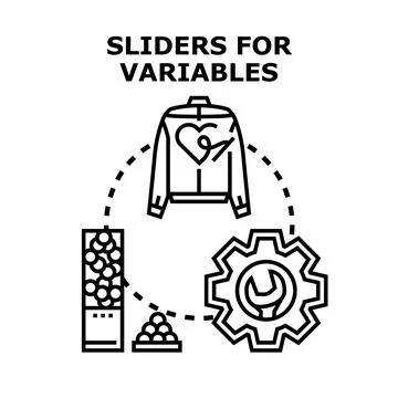 Application sliders controlling various variables concept 스톡 일러스트