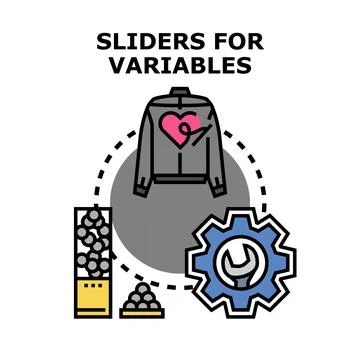 Application sliders controlling various variables concept Stock Illustration
