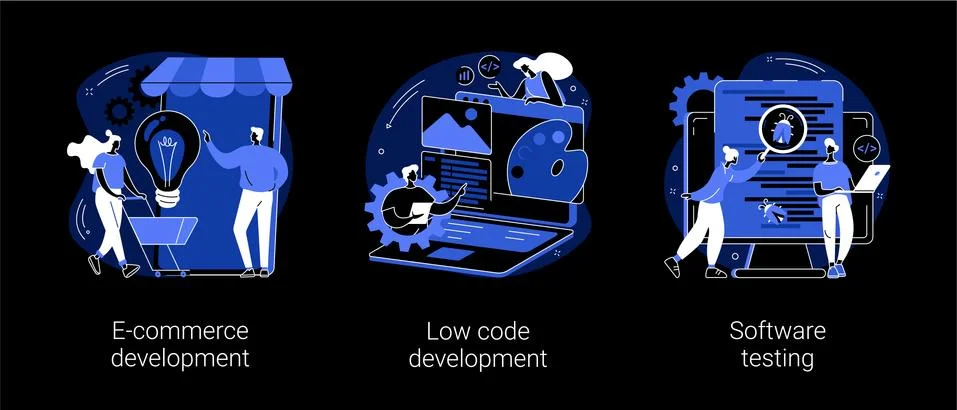 Application software abstract concept vector illustrations. Illustrazione stock