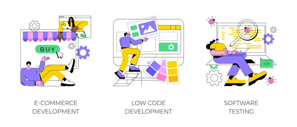 Application software abstract concept vector illustrations. Stock Illustration