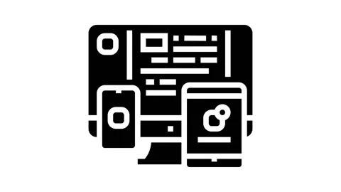 Application software glyph icon animation Stock Footage 222798575