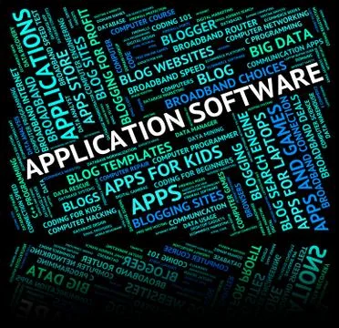 Application Software Indicates Words Text And Softwares 스톡 일러스트