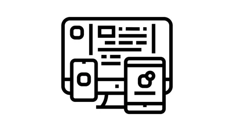 Application software line icon animation Stock Footage 224279037