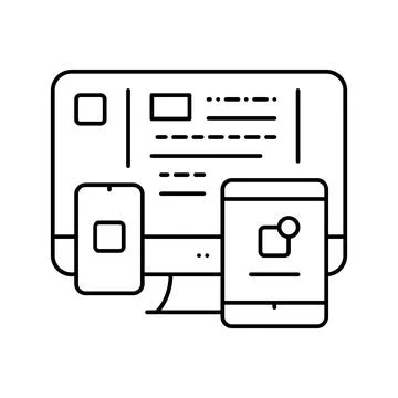 Application software line icon vector illustration 스톡 일러스트