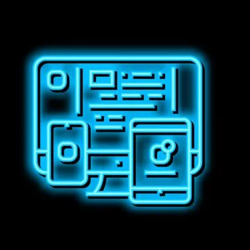 Application software neon glow icon illustration Stock Illustration