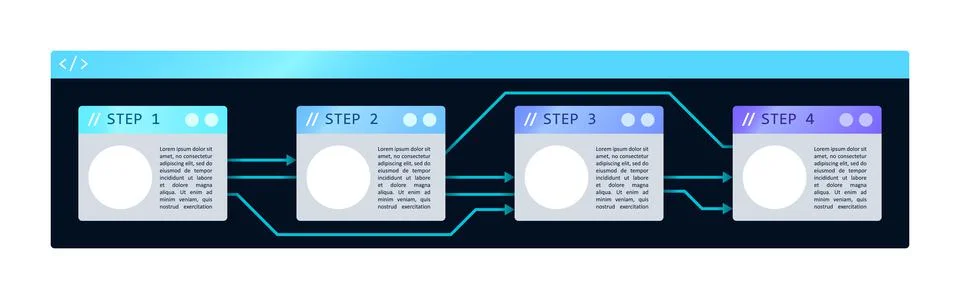 Application software programming infographic chart design template Illustrazione stock