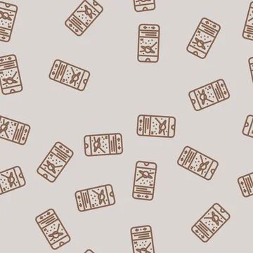 Application space exploration line vector seamless pattern Stock Illustration