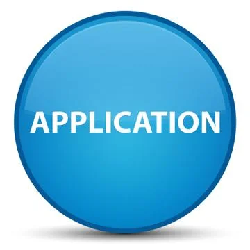 Application special cyan blue round button Illustrazione stock