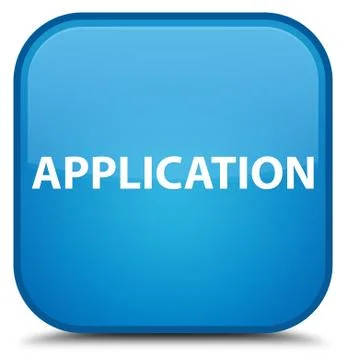 Application special cyan blue square button Illustrazione stock