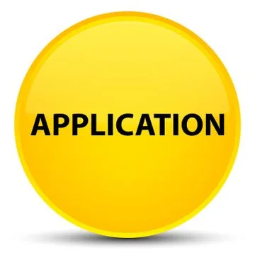 Application special yellow round button Stock Illustration