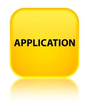 Application special yellow square button Illustrazione stock