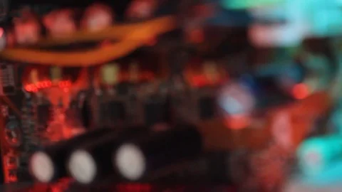 Application Specific Integrated Circuits, chip capacitors, electrolytic capacit Stock Footage 70355368
