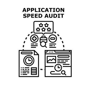 Application speed audit with performance analysis reporting Stock Illustration