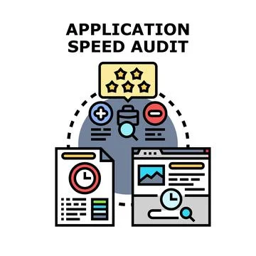 Application speed audit with performance analysis reporting 스톡 일러스트