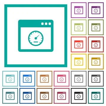 Application speed flat color icons with quadrant frames イラスト素材