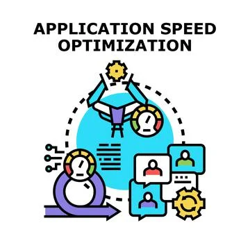 Application speed optimization cycle improving system performance イラスト素材