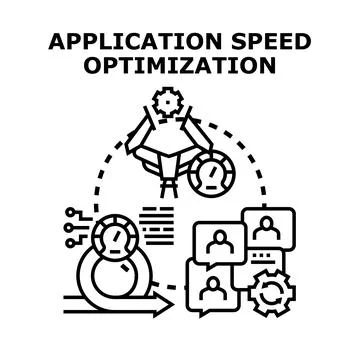 Application speed optimization cycle improving system performance Stock Illustration