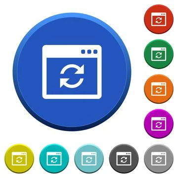 Application syncronize beveled buttons Stock Illustration
