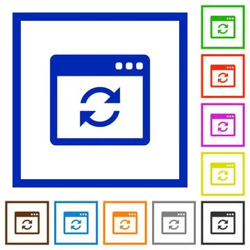 Application syncronize flat framed icons 库存插图