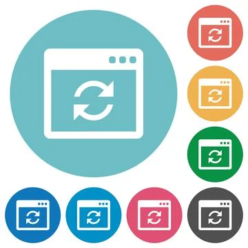 Application syncronize flat round icons 库存插图