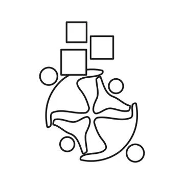 Application technology Commitment Teamwork Together Outline Logo Stock Illustration