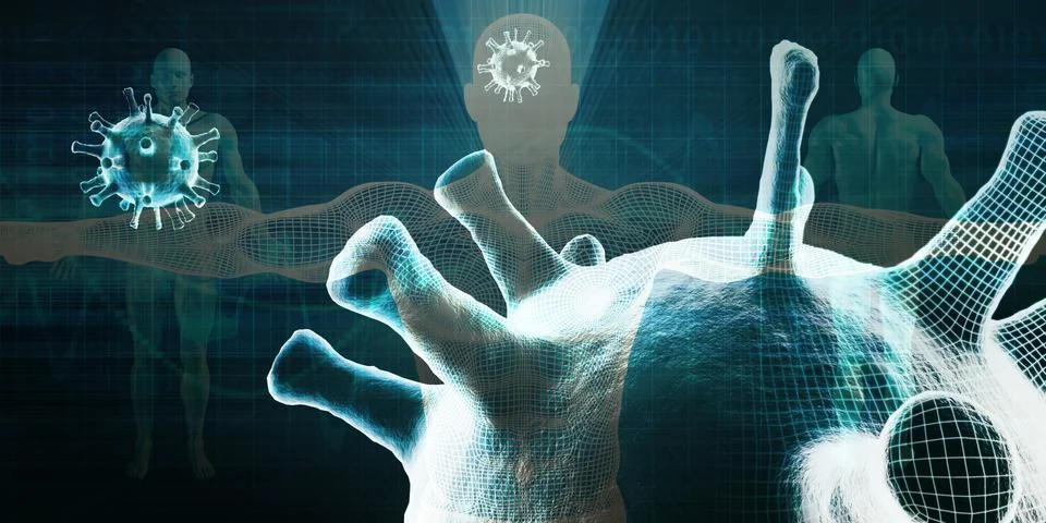 Application of Technology in Covid-19 스톡 일러스트