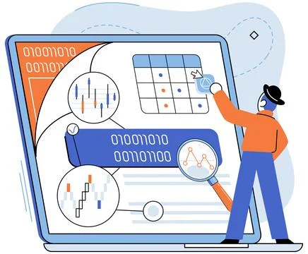 Application testing metaphor. Vector. App test, litmus paper of apps performance Illustrazione stock