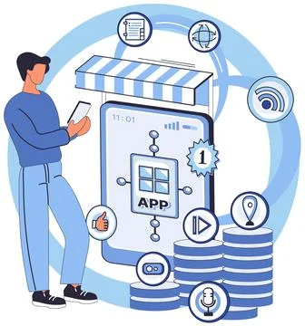 Application testing metaphor. Vector. App test, stress test for gauging apps 库存插图