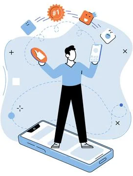 Application testing metaphor. Vector. App test, proving ground where apps Illustrazione stock