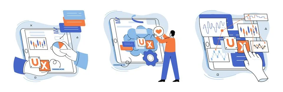 Application testing metaphor. Vector. Application testing, diagnostic procedure イラスト素材