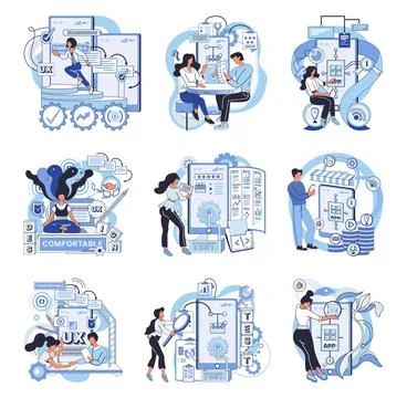 Application testing metaphor. Vector. Application testing, checkpoint for Stock Illustration