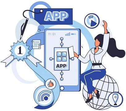 Application testing metaphor. Vector. Application testing, safety measure Stockillustratie