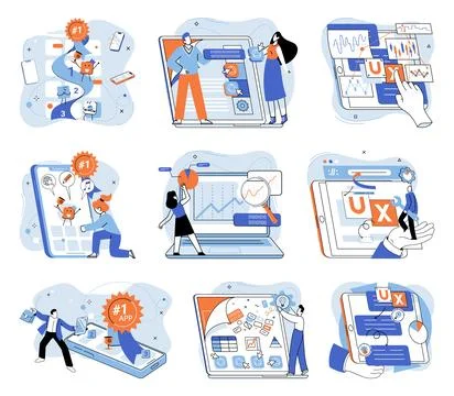 Application testing metaphor. Vector. Application testing, quality assurance Stock Illustration