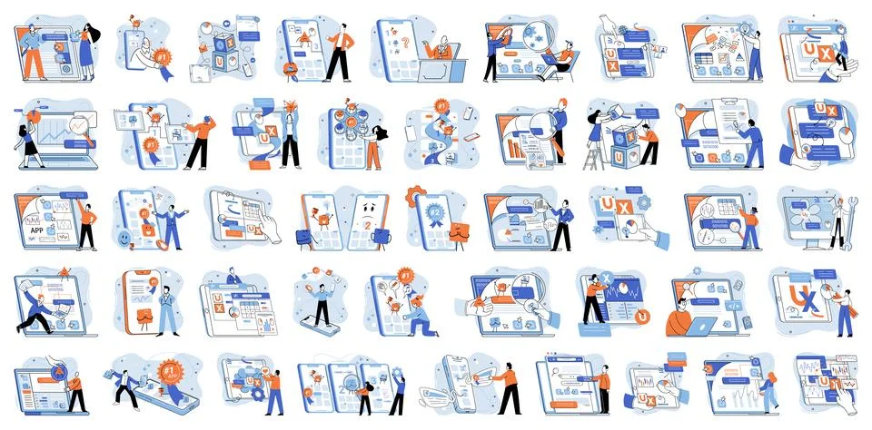 Application testing metaphor. Vector. Application testing, safety check ensuring 스톡 일러스트