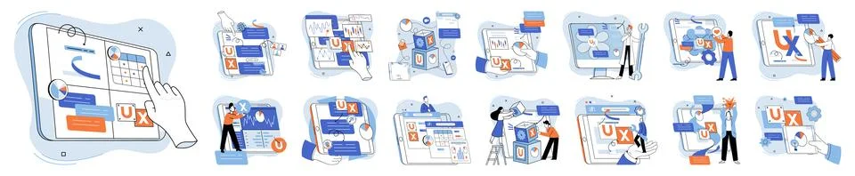 Application testing metaphor. Vector. Application testing, safety check ensuring Stock Illustration