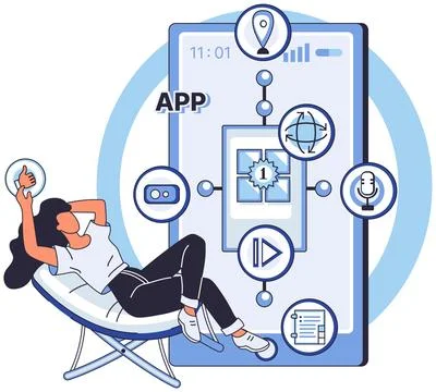 Application testing metaphor. Vector. Application testing, checkpoint for イラスト素材