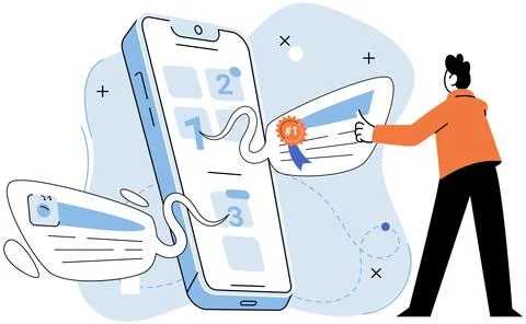 Application testing metaphor. Vector. Application testing, audit that every Stock Illustration